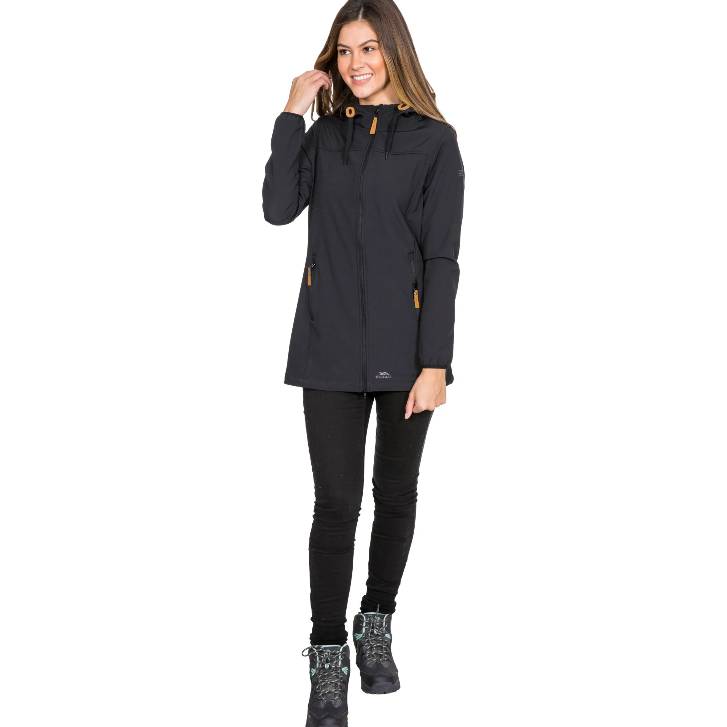 Trepass Womens Softshell Jacket Long Hooded Kristy