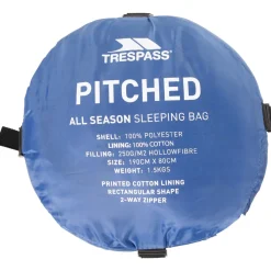 Trespass 4 Season Sleeping Bag Water Resistant Pitched