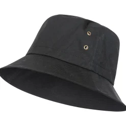 Trespass Adults Bucket Hat Black Inner Check Detail Waxy