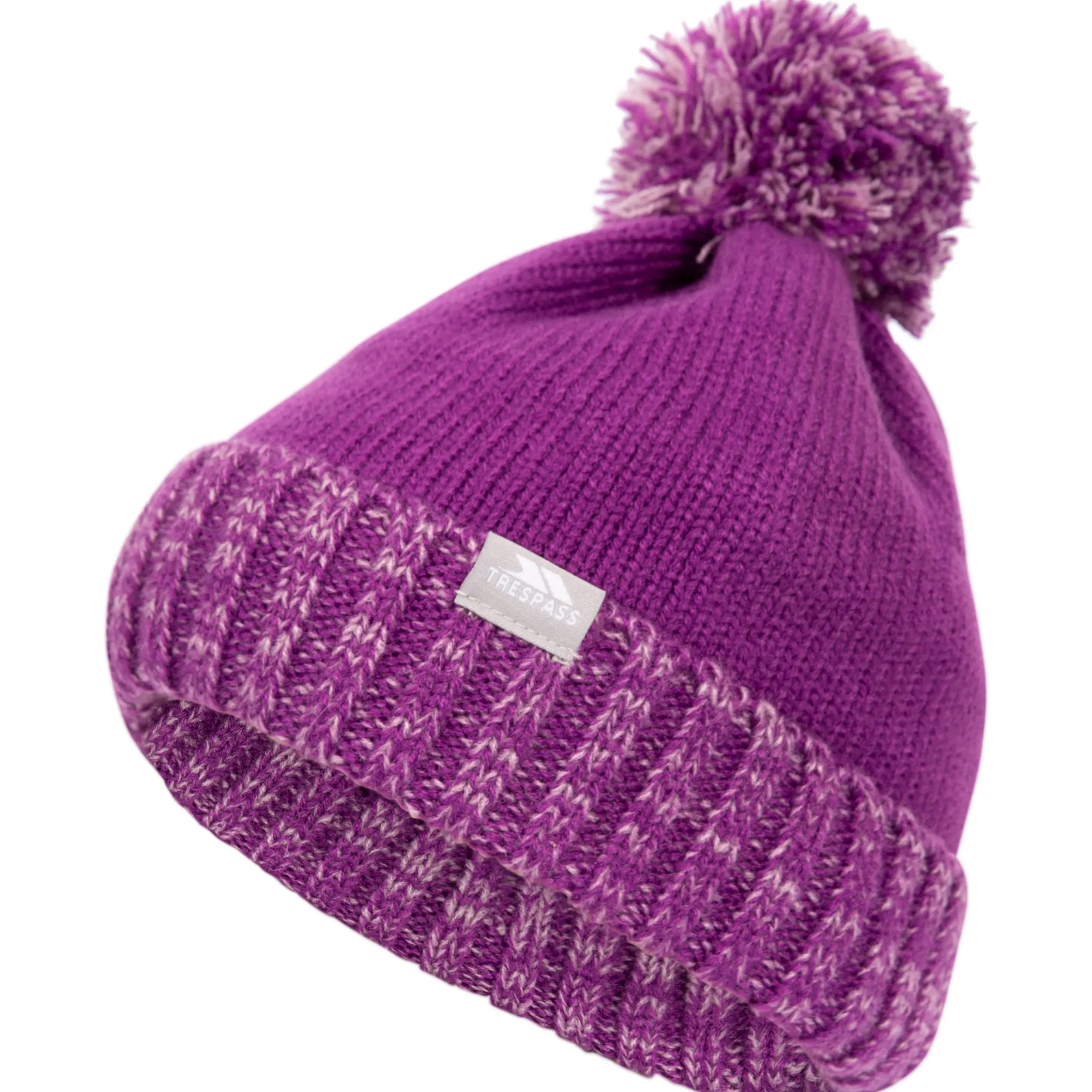Trespass Kids Bobble Hat Knitted Fleece Lined Nefti