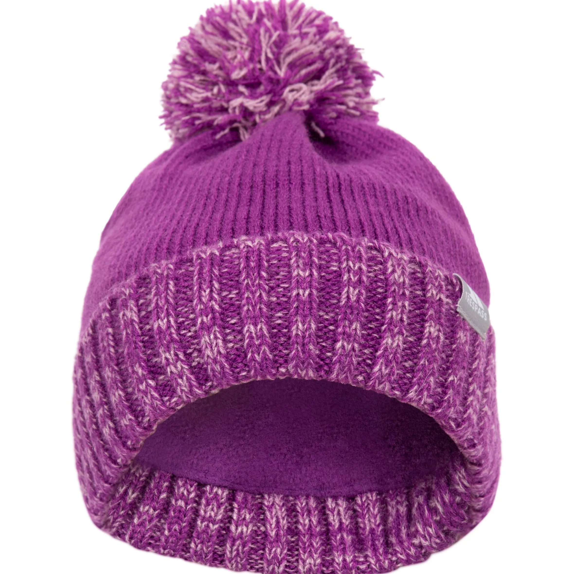 Trespass Kids Bobble Hat Knitted Fleece Lined Nefti