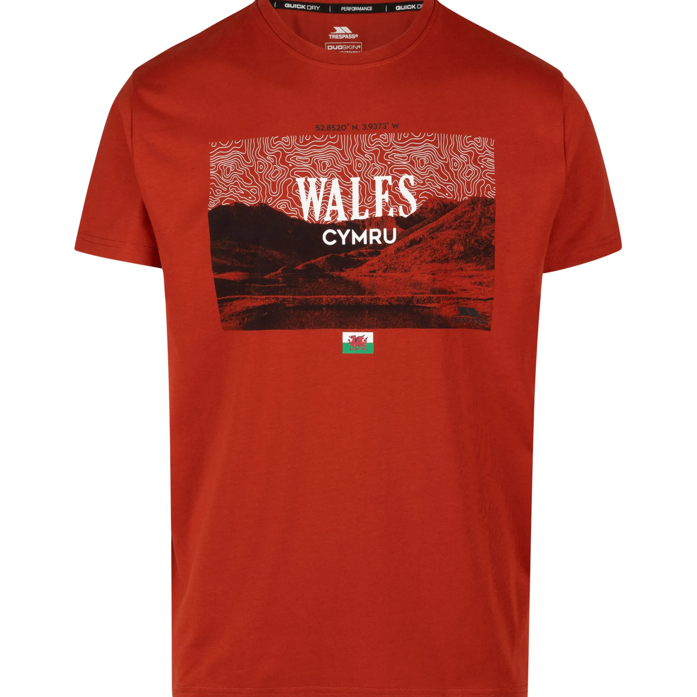 Trespass Male Casual Printed T-Shirt Ashta in SALSA