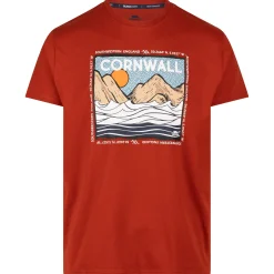 Trespass Male Casual Printed T-Shirt Vellay in SALSA