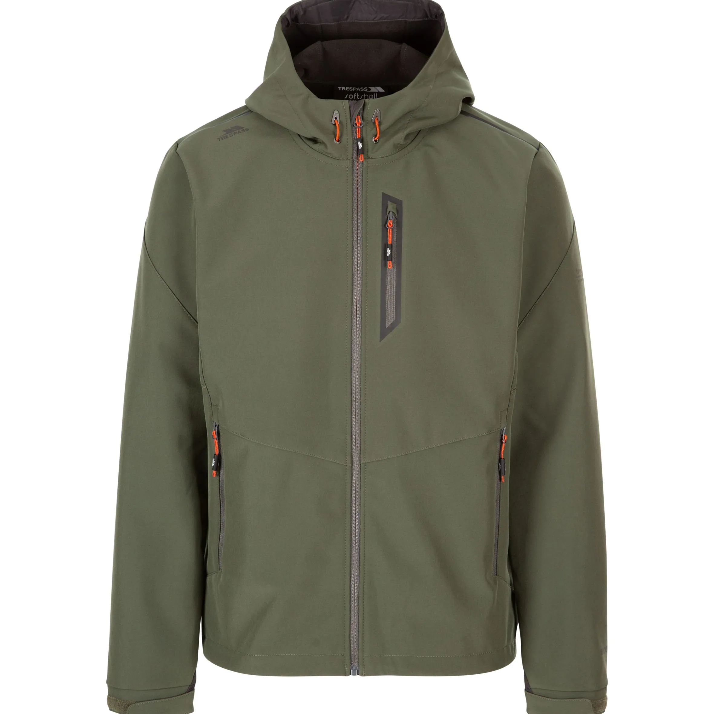 Trespass Mens Softshell Jacket Zip Pockets Chin Guard Marlon
