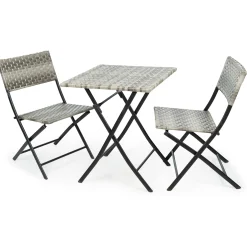 Trespass Three Piece Rattan Garden Furniture Set Bistro