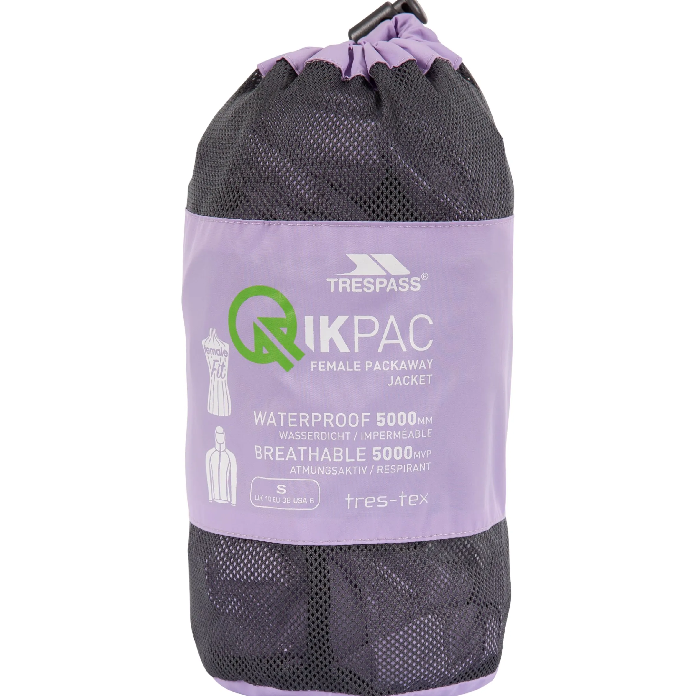 Trespass Womens Waterproof Packaway Jacket Qikpac