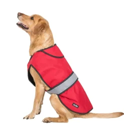 Trespaws Large 2 in 1 Fleece Lined Waterproof Dog Coat in Red Duke
