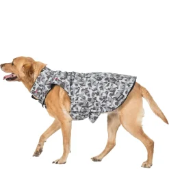 Trespaws Large Camo Dog Printed Raincoat in Grey Charly