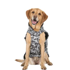 Trespaws Large Camo Dog Printed Raincoat in Grey Charly