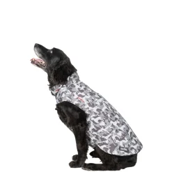 Trespaws Medium Camo Dog Printed Raincoat in Grey Charly
