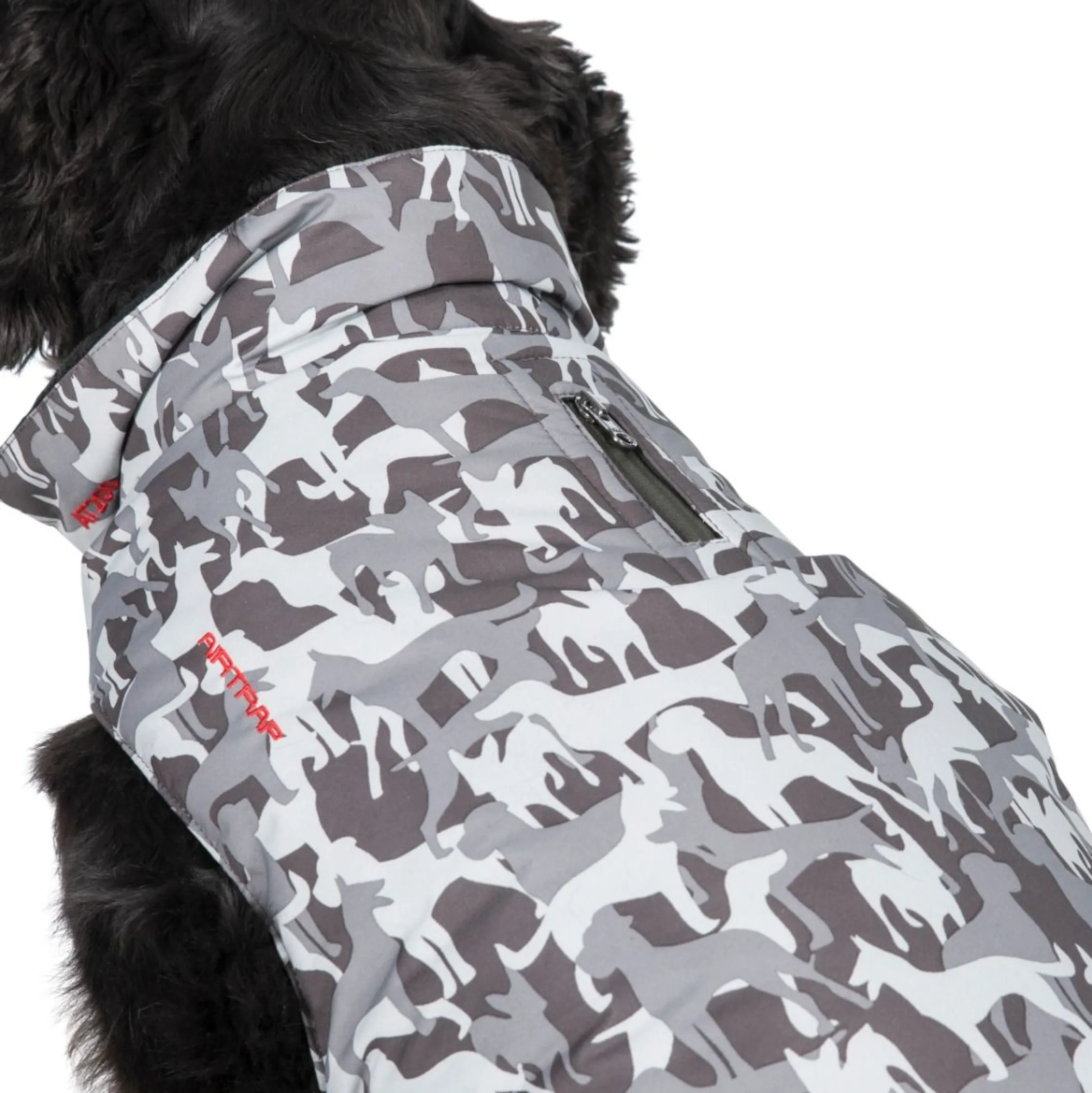 Trespaws Medium Camo Dog Printed Raincoat in Grey Charly