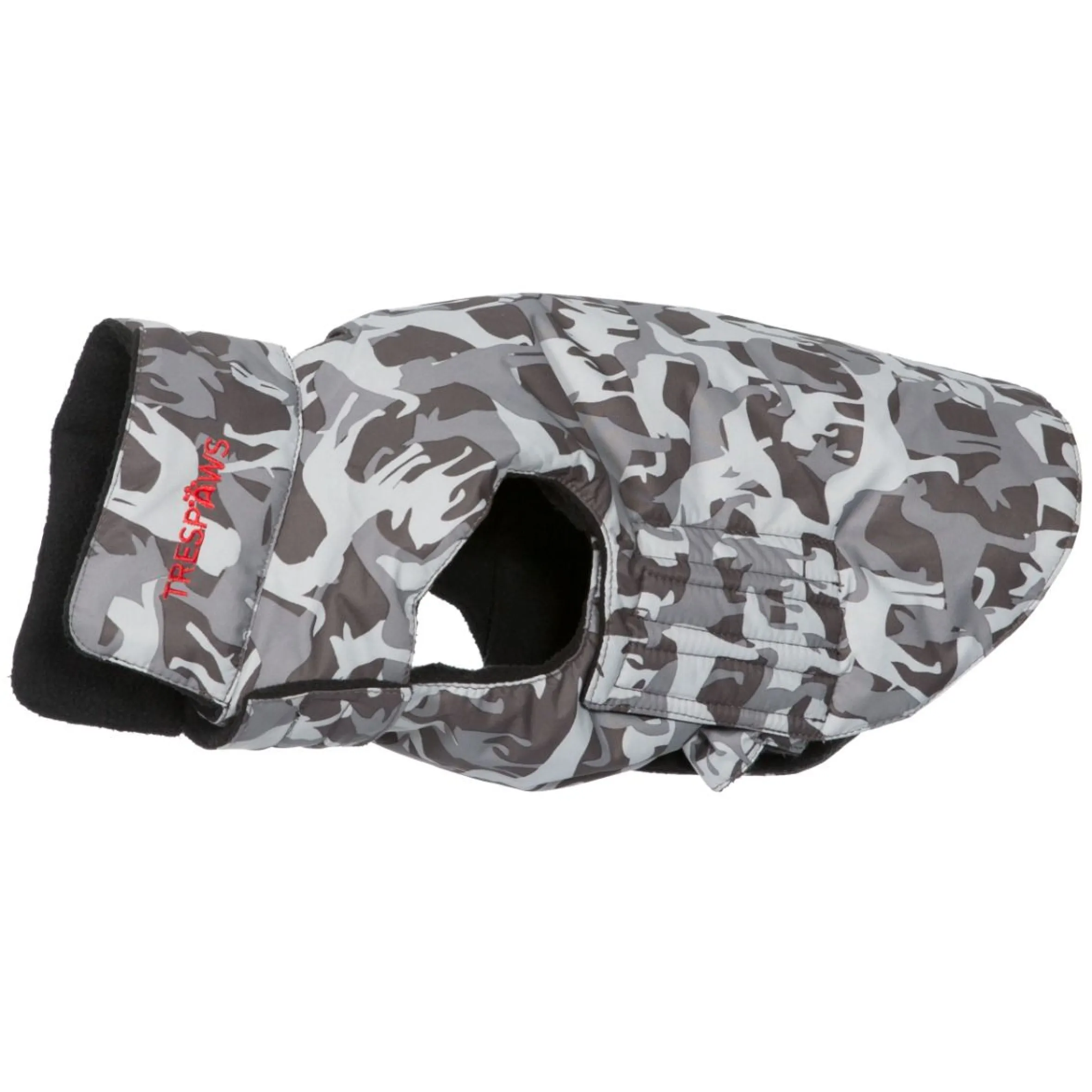 Trespaws Medium Camo Dog Printed Raincoat in Grey Charly