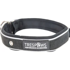 Trespaws Medium Reflective Soft Touch Dog Collar in Black Keira