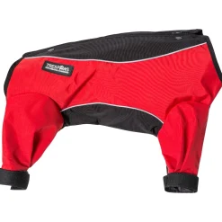 Trespaws Medium Waterproof Dog Coat With Legs Tia in Black/Red