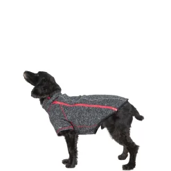 Trespaws Medium Windproof Dog Fleece AT300 in Black Melange Boomer