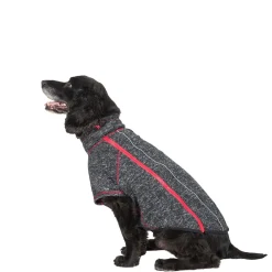 Trespaws Medium Windproof Dog Fleece AT300 in Black Melange Boomer