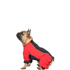 Trespaws Small Windproof Dog Coat with Leg Covers in Red Tia