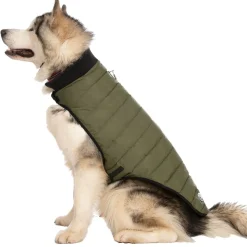 Trespaws XL Eco Friendly Dog Puffer Jacket in Khaki Lloyd