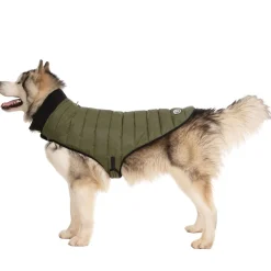 Trespaws XL Eco Friendly Dog Puffer Jacket in Khaki Lloyd