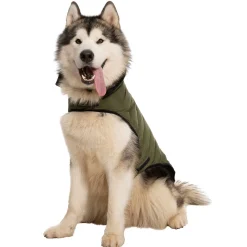 Trespaws XL Eco Friendly Dog Puffer Jacket in Khaki Lloyd
