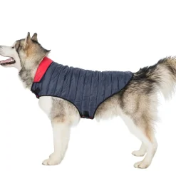 Trespaws XL Quilted Reversible Packaway Dog Jacket in Flint Kimmi